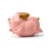 HAUCOZE Piggy Bank Coin Bank Pig Statue Gifts Modern Sculpture Home Decor Table Centerpiece Crafts Polyresin Arts Pink 8.3inch