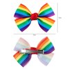 Whaline 6Pcs Gay Pride Day Rainbow Hair Bow with Clip Grosgrain Rainbow Hair Pins Bow Hair Barrettes Holiday Hair Accessories for Girls Women Wedding Birthday Gifts