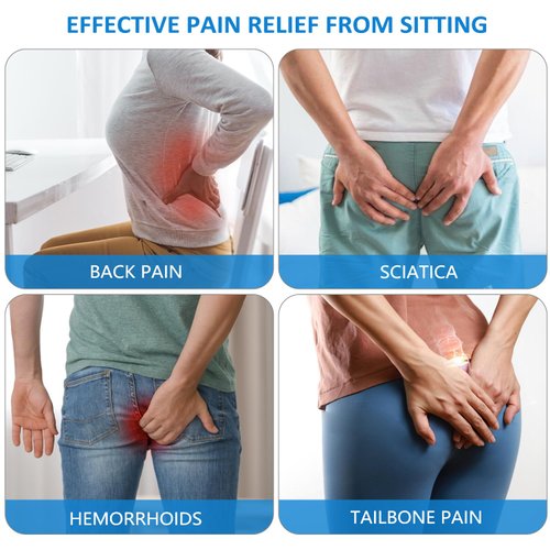 Donut Pillow for Tailbone Pain Relief and Hemorrhoid, Non-Slip Donut Cushion help relieve discomfort from Hemorrhoids, Surgery, and Postpartum , Ideal for Seat Cushions for Home & Office Chairs