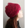 Oyabridal Vintage Lace Headbands for Women Elastic Lace Halloween Headband Party Accessories (Burgundy)