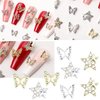 48Pcs Planet Nail Art Charms Pink White Heart Star Butterfly Cross 3D Shiny Nail Charms Saturn Shape Gold Silver Nail Rhinestones Gems Diamonds for Manicure Jewelry DIY Crafts Accessories
