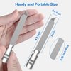 Metal Nail File for Natural Nails, Stainless Steel Nail Files with Sharp Pointed Tip Fingernail File Sheath Case Double Sided Curved Reusable Nail File Manicure Tools Home Salon Travel Use Men Women