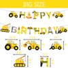 53 Pcs Construction Birthday Party Supplies Banner Dump Truck Party Hanging Swirl Traffic Zone Theme Streamers for Boys Birthday Baby Shower Engineering Theme Party Favors