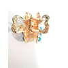 Generic Jeweled antique gold hair claw clip with crystals (Primary color: Pink), 1 Count (Pack of 1)