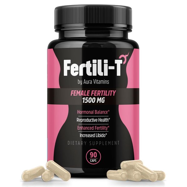 Fertili-t Female (90 Caps) Natural Fertility Support, Hormonal Balance & Prenatal Vitamins for Women, Conception Support, Natural Fertility Supplement with Aguaje & Red Maca (30-Day Supply) (1)