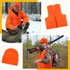 Jiuguva 6 Pcs Blaze Orange Vest Hunting Hat Vest and Cap for Men Women Outdoor Sports Traffic Works Fishing(Zipper Design)