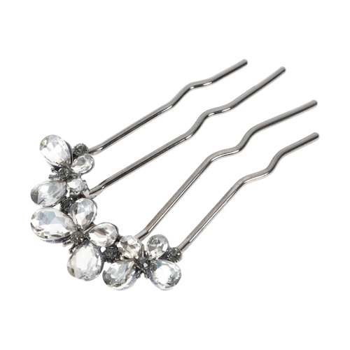VOCOSTE Decorative Hair Combs, Rhinestone Butterfly Hair Comb, Stylish Bridal Side Comb, Hair Accessory for Elegant Styling, Black Gray