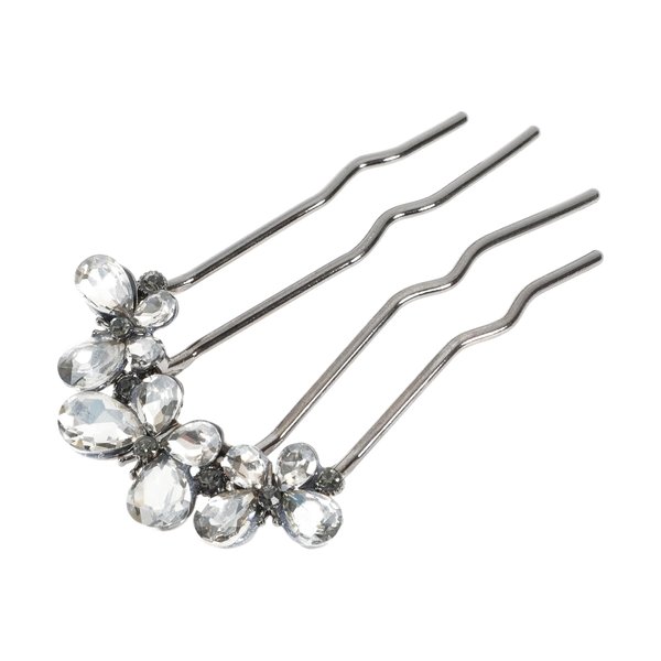 VOCOSTE Decorative Hair Combs, Rhinestone Butterfly Hair Comb, Stylish Bridal Side Comb, Hair Accessory for Elegant Styling, Black Gray