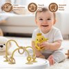 Baby High Chair Suction Toys Teething Chew - Baby Table Toys, Baby Teething Toys Silicone Teethers, Food Grade Silicon for 6 12 18 Months (Yellow)