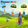Picasso Toys Magnetic Character Action Figures 4 Piece Astronaut for Building Block Tile Toddler Toy Set Magnet Expansion Pack Age 3 and up Educational STEM Learning Pretend Playset Construction PTA17