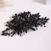 Missgrace Women Bridal Wedding Dainty Black Halloween Rhinestones Crystal Side Hair Comb Special Occasion Headpiece Hair Accessories for Women (style 1)