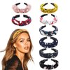 AQOKKA 8 Pcs Knotted Headbands For Women, Elastic Plain Turban Headband Fashion Cross Hair Accessories for Women and Girls