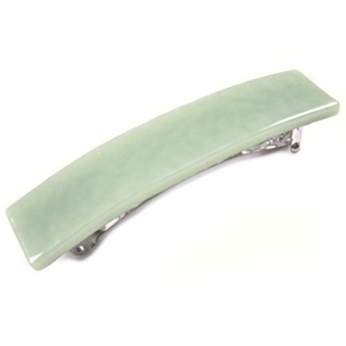 Stained Glass Barrette - Small 2.5" 65mm - GREEN Celadon Pale Green Muted Celery Slide Clip Hair Accessories