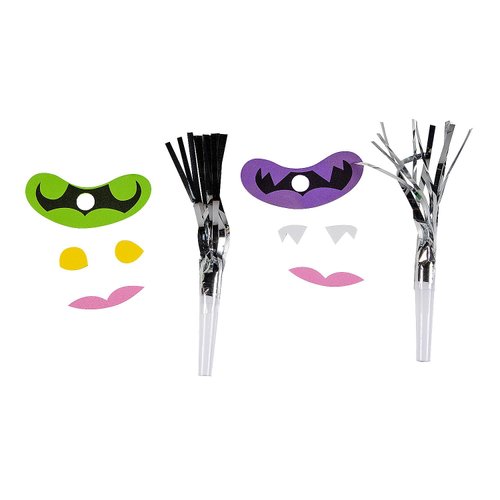 Fun Express New Year Party Monster Mouth Fringe Blowout Craft Kit - Makes 12