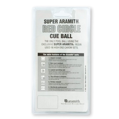 Aramith Super Pool Cue Ball 2 1/4" with Red Circle in a Blister