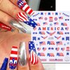 12 Sheets 4th of July Nail Stickers American Flag Patriotic Nail Design Stickers Independence Day Nail Decals 3D Self Adhesive Nail Art Supplies for Women Girls Nail Art Decorations Accessories