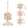 ilauke 12pcs Wooden Snowflakes Decorations 3 inch Christmas Ornaments Wood Hanging Ornament Rustic Farmhouse Christmas Craft Supplies