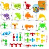 Suction Bath Toys 30pcs for Kids - Fine Motor Window Toys, Silicone Ocean Animal Suction Cup Toys with Dinosaur Eggshell, Sensory Travel Toys for Toddlers, Great for Autism/ADD/ADHD.