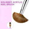 6PCS Acrylic Nail Brush Set, 4/8/10/12/14/16. Kolinsky Nail Art Brushes for Acrylic Application, Sturdy Handle Oval Shaped Acrylic Powder Nail Design Tools for Professional Manicure DIY Home
