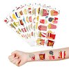 100 PCS Popcorn Corn Movie Night Themed Temporary Tattoos Birthday Party Decorations Favors Supplies Cute Circus Fake Tattoo Stickers Party Gifts for Children Girls Boys Home Activity School Rewards