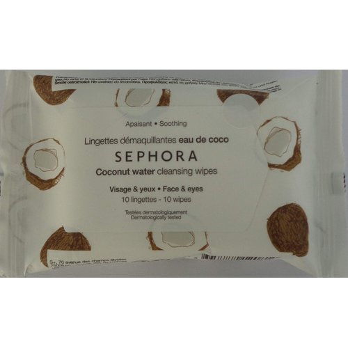 Sephora Coconut Water Cleansing Wipes (Travel Size - 10 Wipes)
