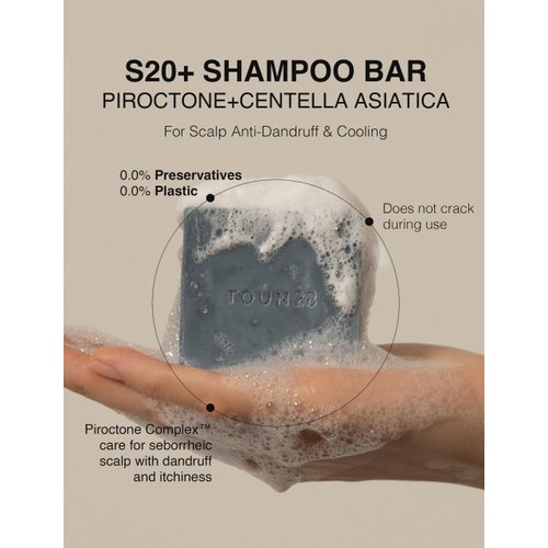 TOUN28 Anti-dandruff Natural Organic Vegan Cooling Biotin Shampoo Bar w/Centella Asiatica, Sea Salt & Menthol for Oily Scalp & Damaged Hair, Paraben Sulfate Silicone Free Bar Soap Korean Haircare