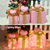 Wedding Decorations Light up Gift Boxes with Pink Heart, Light up Xmas Boxes with Battery Operated for Wedding Christmas Valentine's Day Decorations Indoor and Outdoor (3 Pack) (Pink Heart)