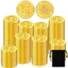 Hanaive 100 Pcs Metal Pirate Coins Pirate Gold Coins Treasure Chest Spanish Doubloon Fake Coins Tokens for Kids Board Games Pirate Party Cosplay (Round)