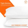 Toddler Travel Pillow Cases Pack of 2, 100% Egyptian Cotton 600 Thread Count with Zipper Closure Small Pillowcase Cover Toddler 13" Wx18 L, White Striped