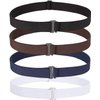 SANSTHS No Show Women Belts Invisible Elastic Stretch Belt with Flat Buckle for Jeans Pants Dresses 4 pack,Black+Coffee+Blue+White S