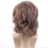 RightOn Shaggy Wig Men Short Wavy Brown Wig 60s 70s Male Rocker Costume Wig for Halloween Cosplay Party Glasses Not Include