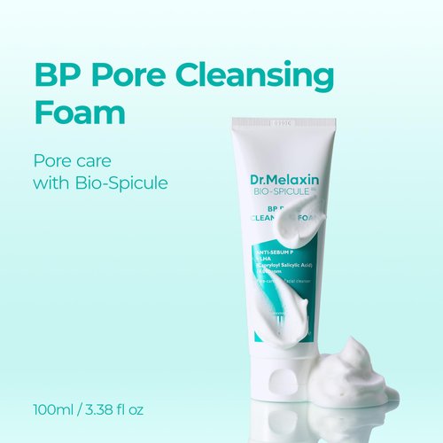 Dr.Melaxin BP Pore Cleansing Foam for Exfoliate resiual Sebum & Dead Skin Cells, Pore Cleansing, LHA, 3.38 fl oz (100ml)