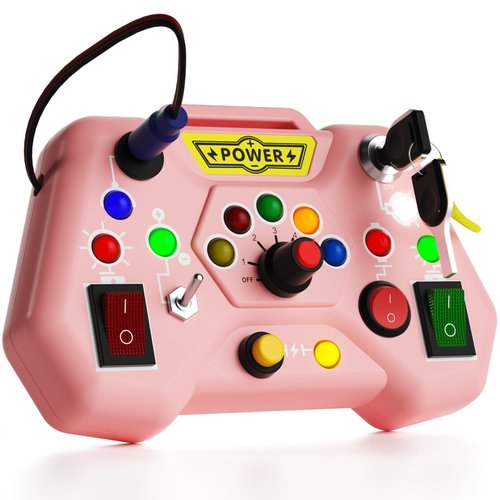 Toddler Busy Board With LED Light - Baby Game Sensory Toys,Light Switches Montessori Toys for 1 Year Old，Kids Educational Learning Activities Toys,Travel Toys and Birthday Gifts for 1 2 3 4 Boys Girls