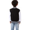 NHUHEQ Baseball Jackets Boys Girls Fit Varsity Jacket Kids Warm Combed Cotton Fleece Jackets (Black,6Y)