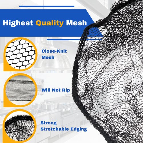 FRONTLINE Hair Nets 100 Pack 24 Inch Premium Nylon Mesh Hair Cover for Food Service Workers Disposable Hair Cap for Women and Men Invisible Elastic Hairnet