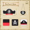 Legigo 12 Pcs Pirate Hat Classic Costume Cap Skull Print Eye Mask-6 Pcs Pirate Captain Hat & Pirate Eye Patch for Pirate Party Cosplay, Funny Party Hat for Caribbean Fancy Dress, Halloween Decorations