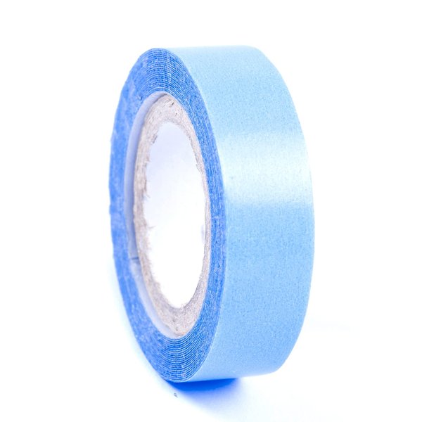 Apoze Blue Lace Front Support Tape Roll,Waterproof Hair System Tape for Wigs and Toupee,Clear Double Sieded Super Hold Strips (1/2 Inch,3 Yards)