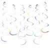 Party Swirl Decorations Iridescent Shinny Foil Hanging Swirl Decorations Plastic Streamer for Ceiling Plastic Streamer for Party Decorations Metallic Hanging Swirl Pack of 30