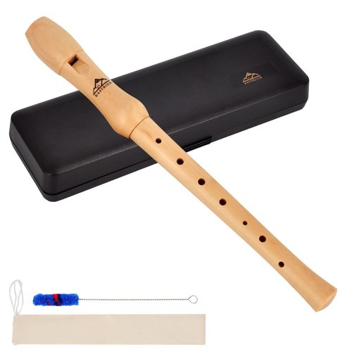 Eastrock Recorder Instrument for Kids Adults Beginners Maple Wood C Key Soprano Recorder German Style 2 Piece With Hard Case, Joint Grease And Cleaning Kit