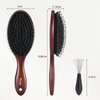 RAVEGO Hair Brush, Boar Bristles Hair Brush for Women Men Kids, Boar & Nylon Bristle Brushes for Smoothing Massaging Scalp Detangling Wet/Dry Hair, Reduce Frizz Dry Restore Natural Shine