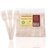 YANPROG Wooden Forks Disposable 6.3" Compostable Forks 100 Pcs Biodegradable Forks, Natural Birch Eco-Friendly Suitable for Parties,Camping,Weddings&Dinner Events