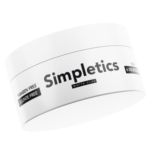 Simpletics All Natural Hair Clay for Men – 6 Ingredient Matte Styling Clay with Beeswax & Coconut Oil – Vanilla Scent – Strong Hold & Texture – Non-Greasy, Water Based, No Harsh Chemicals – 2oz