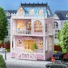Roroom DIY Miniature and Furniture Dollhouse Kit,Mini 3D Wooden Doll House Craft Model with LED,Creative Room Idea for Valentine's Day Birthday Gift(Romantic Castle-D018)