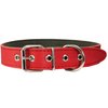 Thick Genuine Leather Dog Collar, Cotton Padded, 1.25" Wide. (Neck Circumf.: 17.5"-20.5", Red)