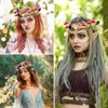 MEMOVAN Handmade Mushroom Crown Headband Woodland Headpiece Christmas Hair Wreath with Pine Berries Fairy Flower Floral Halo Headband Winter Holiday Tiara for Women Girl Holiday Decoration