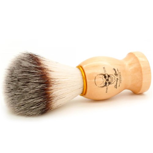 Menesia Shaving Brush for Men, Wood handle Shave Brush,Mens Shaving Cream & Soap Brush (skull)