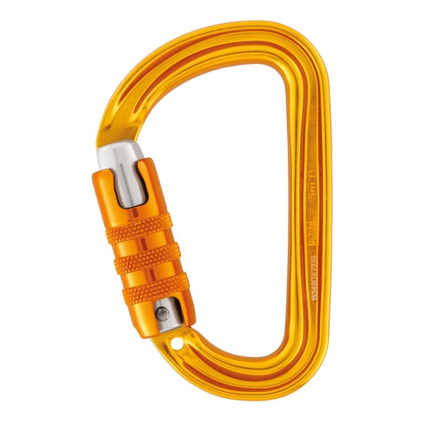 Petzl SM'D Carabiner - Versatile, Lightweight, Compact, D-Shaped Locking Carabiner for Rock and Ice Climbing - TRIACT-Lock