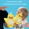 TruKid BubbleGlove, Bath Wash Gloves-Sponge - Hand Puppet for Kids & Toddler, Bath Sponge & Baby Washcloth Mitt for Kids & Adults, Body Scrubber for Mommy & Me - Duck Designed Set of 2