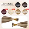 MioYio I Tip Hair Extensions Human Hair 30G/Pack Human Hair Itip Human Hair Extensions #P7/60A Pre Bonded I Tip Real Hair Extensions Long Straight Chocolate Brown to Caramel Blonde 14Inch