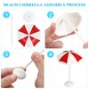 Abaodam Miniature Swimming Pool 5 Pieces Beach Miniature Dollhouse Decoration Swim Pool Umbrella Beach Chair for DIY Fairy Garden Dollhouse Decor Dollhouse Beach Chair